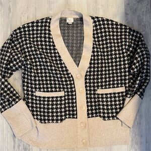A New Day Black and White Houndstooth Cardigan